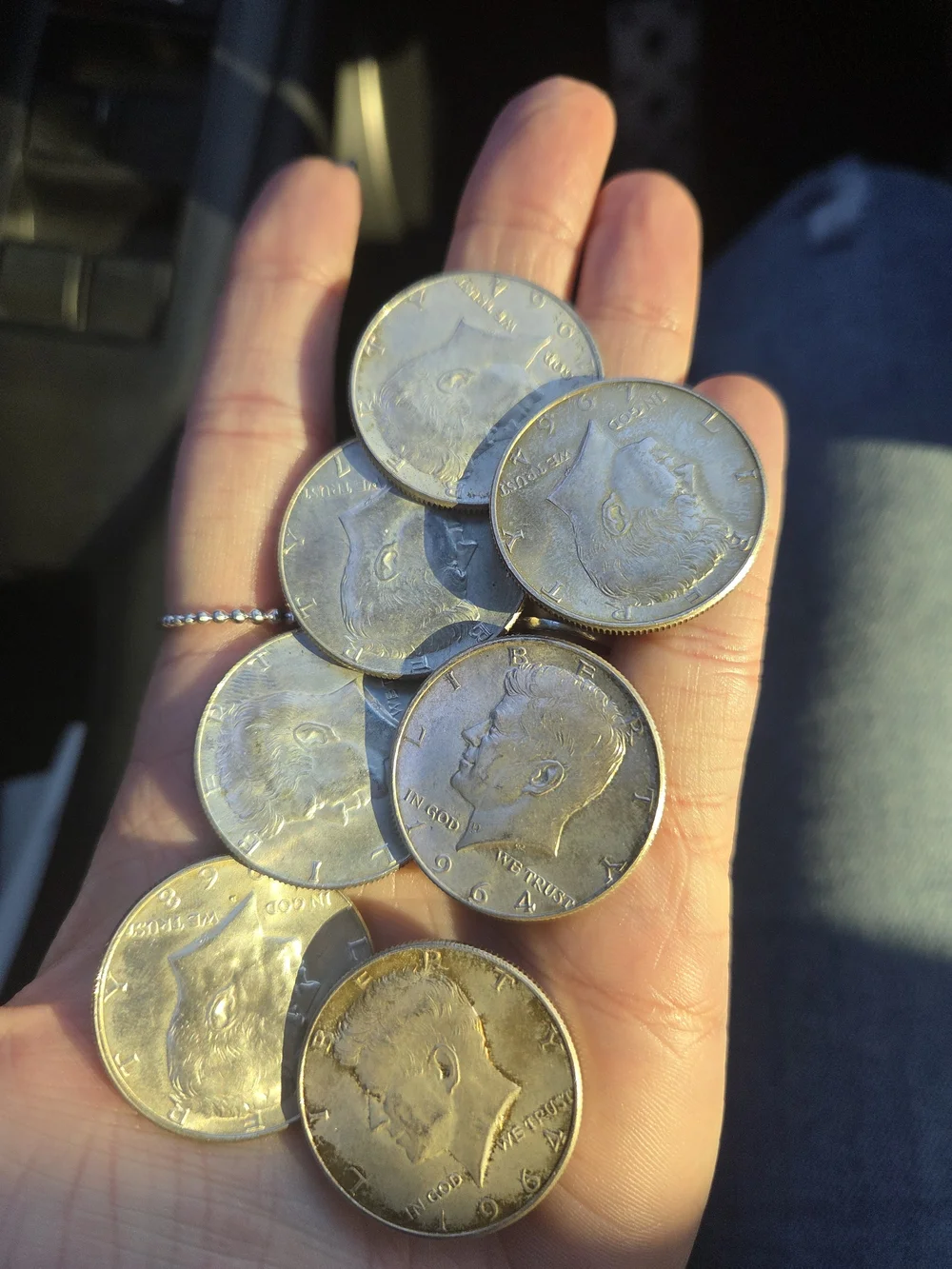 Vintage Silver Tone Kennedy Half Dollar Coin Set - Men Accessories